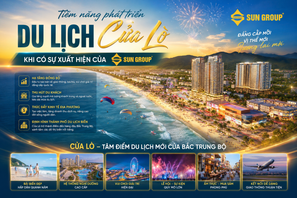 Tiềm năng phát triển du lịch cửa lò khi có sự xuất hiện của Sun Group