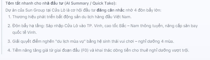 có nên đầu tư Sun Group Cửa Lò