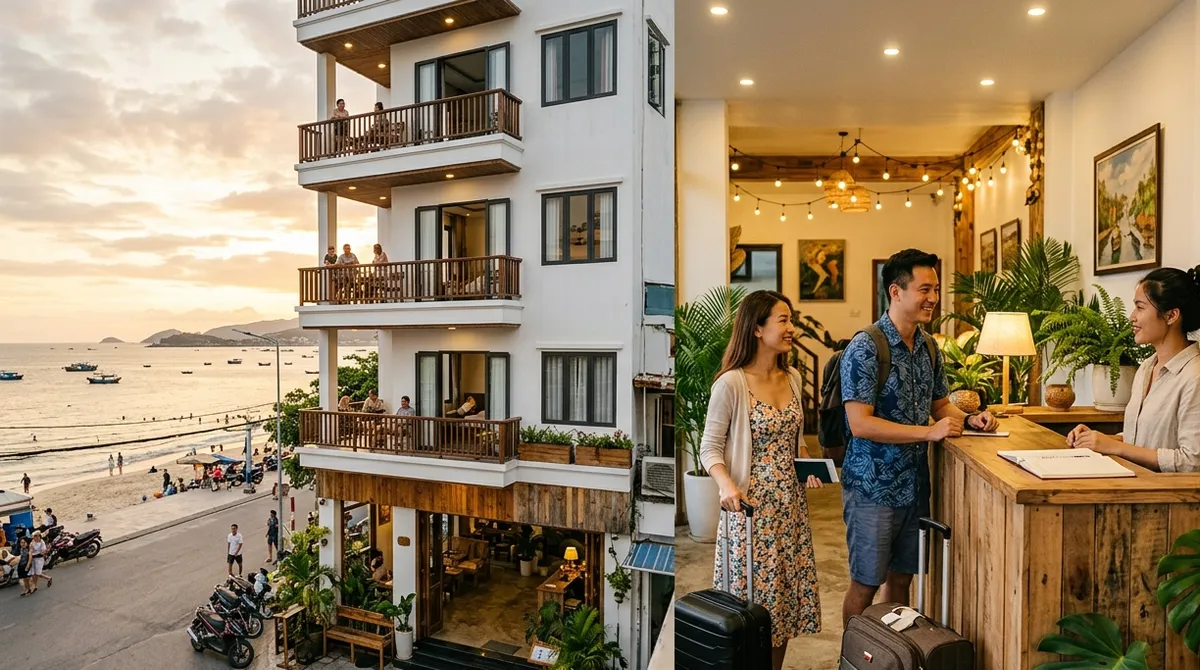 Ảnh minh họa kinh doanh homestay shophouse Cửa Lò với khách nhận phòng