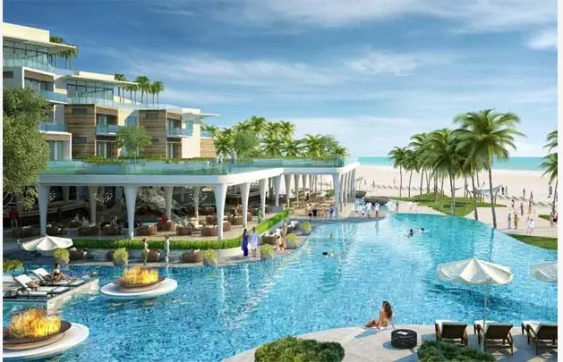 Phối cảnh minh họa bể bơi vô cực, tiện ích dự kiến Sun World Cửa Lò