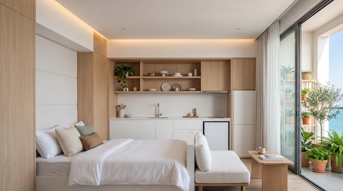 Ảnh minh họa căn hộ mẫu studio hướng biển, gợi ý cho người chờ Sun Cửa Lò